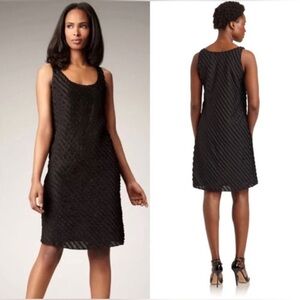 Eileen Fisher Black Ruffled Silk Tank Dress